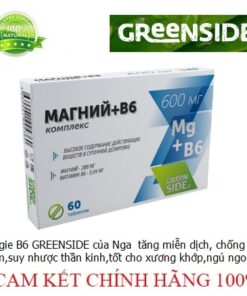 Magie B6 GREENSITE của Nga  tăng miễn dịch, chống trầm cảm, suy nhược thần kinh,mất ngủ, tốt cho xương khớp, trí não