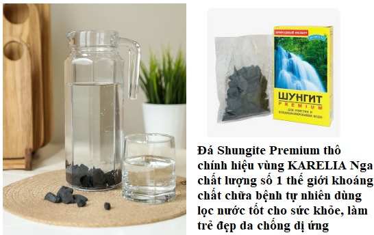 Da khoang shungite loc nuoc bo sung khoang chat tu nhien cho suc khoe